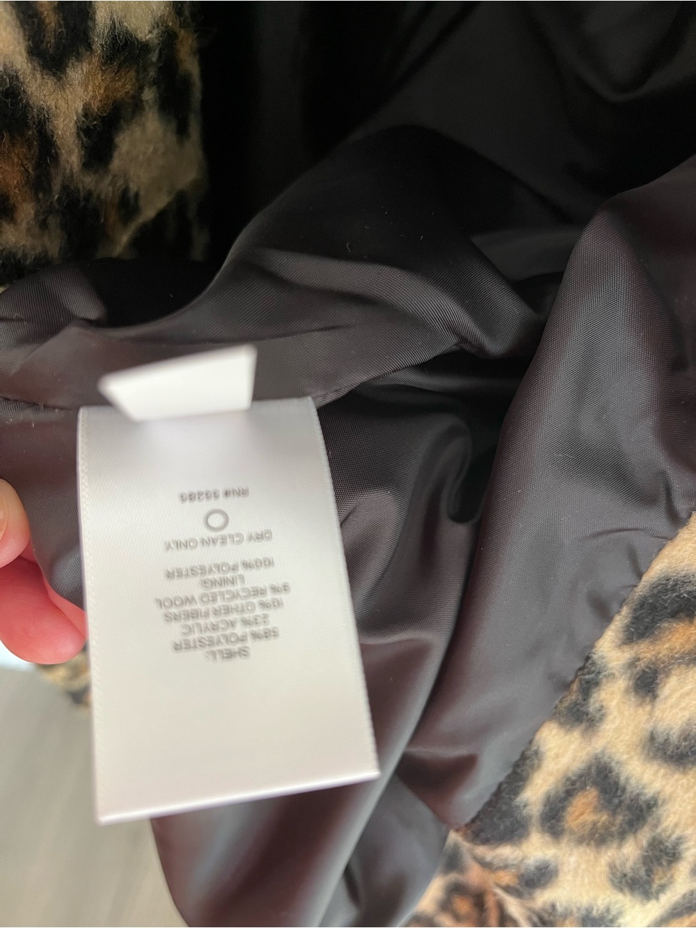 Express Leopard Print Long Coat - Black and Tan - Picture 6 of 10